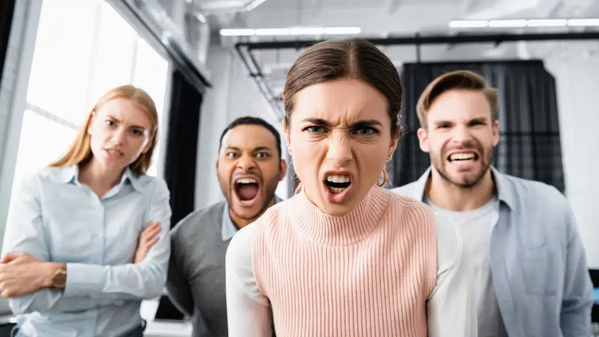 angry toxic coworkers yelling