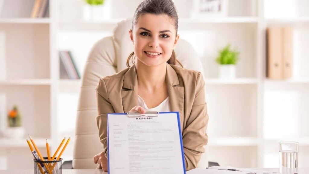 Businesswoman with Resume