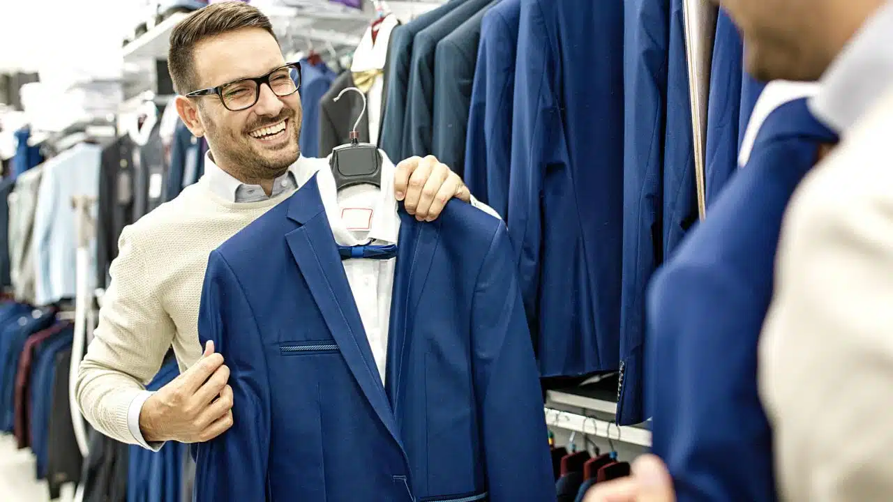 man shopping for suit